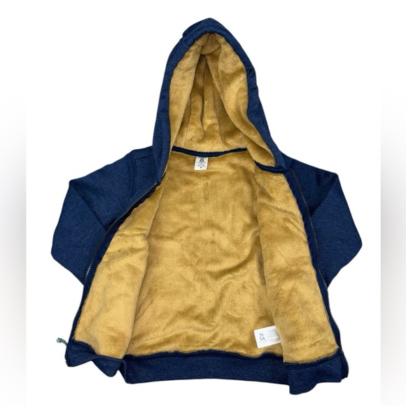 NWT Carter’s Cozy Fleece Lined Hooded Sweatshirt 5T Navy Blue - Picture 4 of 8